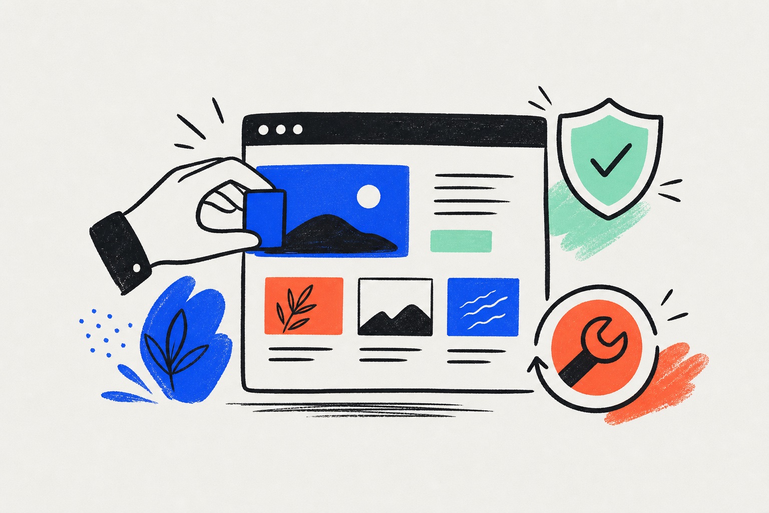 Un site web en cours de création, protégé et maintenu